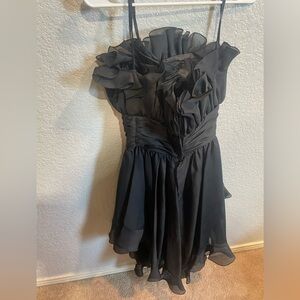 black flair dress